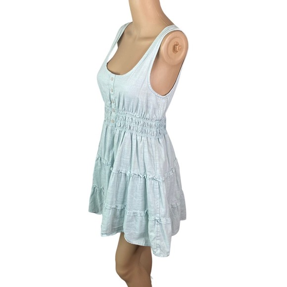 Urban Outfitters Pastel Blue Hailey Tiered Coquette Mini Dress SZ S - Picture 6 of 9